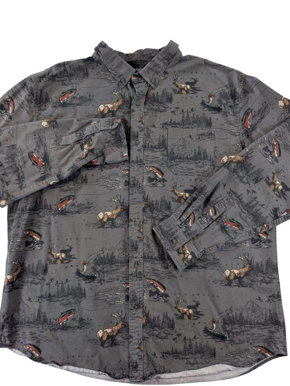 Croft & Barrow Long Sleeve Button Down Cotton Shirt XXL Fishing Hiking Outdoors